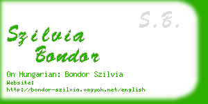 szilvia bondor business card